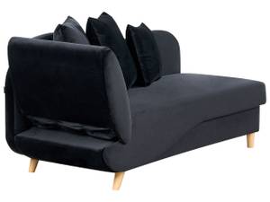 Chaise longue MERI Noir - Chêne clair - Accoudoir monté à droite (vu de face)