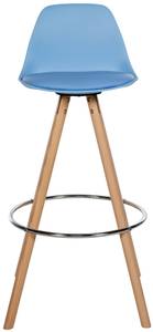 Tabouret de bar Corbin Bleu - Cuir synthétique - 38 x 99 x 44 cm