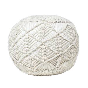 Gehäkelter Pouf Beige - 50 x 40 x 50 cm