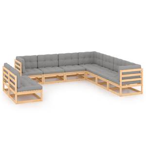 Gartenmöbel-Set (9-teilig) 3009843-2 Braun - Massivholz - Holzart/Dekor - 70 x 67 x 70 cm