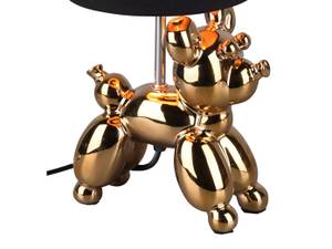 Lustige Nachttischlampe Hundelampe Gold Schwarz - Gold - Keramik - Textil - 17 x 33 x 17 cm