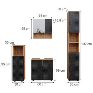 Badmöbel-Set Irma 47209 Dunkelgrau - Sonoma Eiche Trüffel Dekor