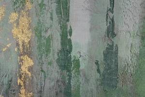 Tableau peint à la main Riverside Stroll Vert - Bois massif - Textile - 120 x 80 x 4 cm