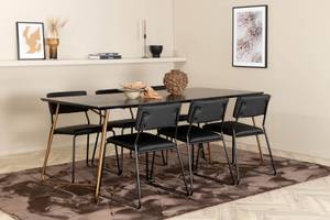 Essgruppe Pippi 18 (7-teilig) Schwarz - Massivholz - 90 x 75 x 190 cm