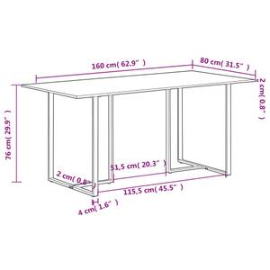 Table de salle à manger 3004932 Multicolore - 80 x 160 cm