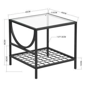 Seitentische JANKIN END TABLE Schwarz - Glas - 45 x 45 x 45 cm