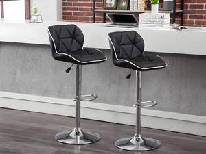 Tabouret de bar CALVIN Lot de 2 Noir