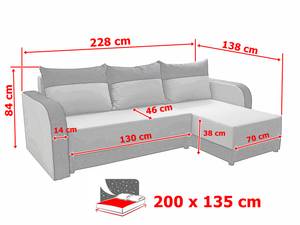 Ecksofa GUARD Grau - Ecke davorstehend rechts