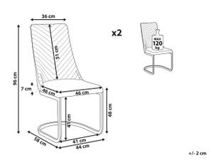 Chaise de salle à manger ALTOONA Noir - Argenté