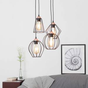 Lustre suspension GALAXY Noir - Cuivre - 46 x 95 x 46 cm - Nb d'ampoules : 4