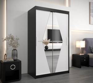 Armoire à portes coulissantes Boliwia Noir - Blanc - Largeur : 180 cm - 2 porte