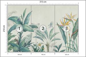 Papier Peint Feuilles Tropicales Fleurs 315 x 210 x 210 cm