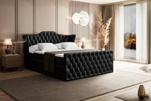 Boxspringbett VILA-Z KING Hochglanz Schwarz - Breite: 120 cm