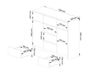 Kommode K017 Weiß - Holzwerkstoff - 120 x 99 x 40 cm