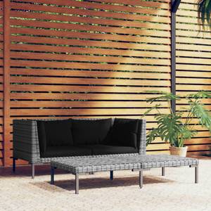 Salon de jardin 318606 (lot de 3) Gris - Métal - Polyrotin - 70 x 61 x 70 cm