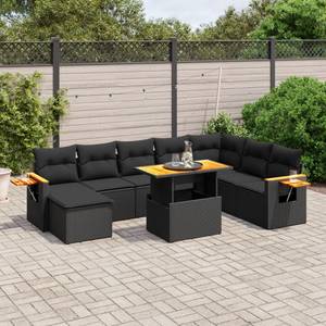 Gartensitzgruppe K968(9-tlg) Schwarz - Massivholz - 69 x 62 x 55 cm