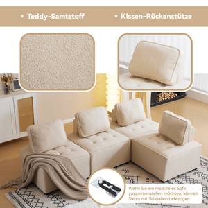 2-Sitzer Modulsofa TEDDYKiss (2er Set) Beige - Breite: 152 cm