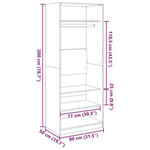 Kleiderschrank 298537-1 Weiß - Breite: 80 cm