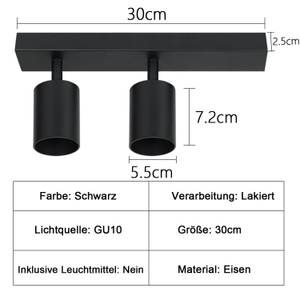 Deckenleuchte Glanz 2-flammig Schwarz