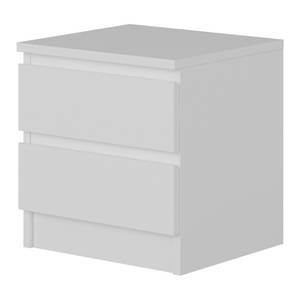 Table de chevet Fuglebjerg à 2 tiroirs Blanc - Bois manufacturé - 40 x 42 x 37 cm