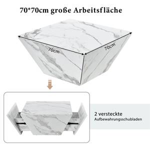 Couchtisch Epimetheus Ⅰ Weiß - Holzwerkstoff - Metall - 70 x 37 x 70 cm