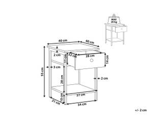 Nachttisch VESTER Schwarz - Braun - Holzwerkstoff - 40 x 55 x 31 cm