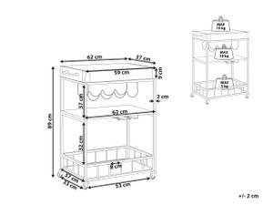 Servierwagen HULLET Schwarz - Braun - Metall - 62 x 89 x 37 cm