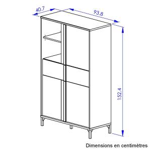 Vitrinenschrank Esteban Beige - Holzwerkstoff - 41 x 153 x 94 cm