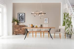 Esstisch Downtown Braun - Metall - Massivholz - Holzart/Dekor - 220 x 77 x 100 cm