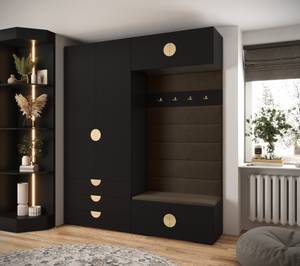 Garderobe Inova 4 Z12 Schwarz - Braun - Gold - Gold