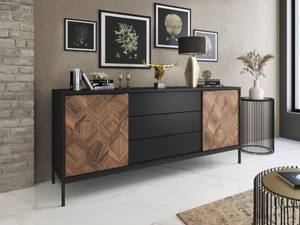 Buffet bas MIALINE Noir - Bois manufacturé - 49 x 83 x 185 cm