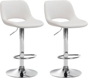 Barhocker Camden 2er Set Creme - Silber