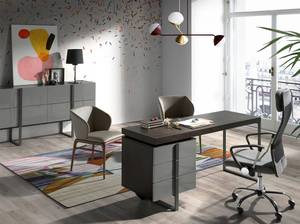 Grauer drehbarer Bürostuhl Grau - Textil - 63 x 128 x 60 cm