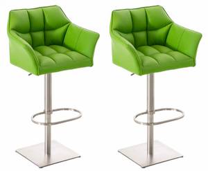 Tabouret de bar Damaso Lot de 2 Vert - Argenté