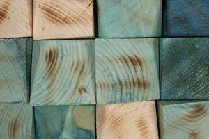 Holzbild Oceanic Colours Blau - Holz teilmassiv - 98 x 55 x 7 cm