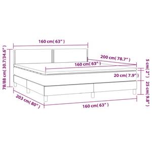 Boxspringbett 3017265-8 Hellgrau - Breite: 160 cm