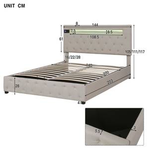 Doppelbett M160-01 Beige