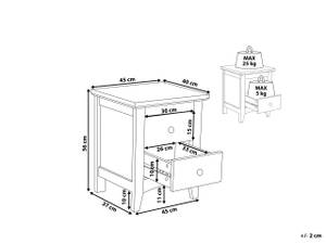 Table de chevet JOLIET Blanc - Bois manufacturé - 45 x 56 x 40 cm