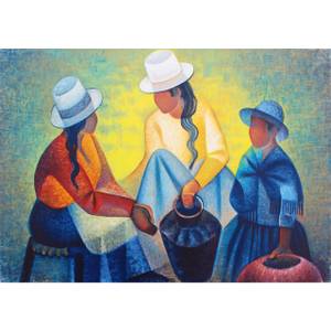 Puzzle Femmes a la Potiche Bleue 1977 Papier - 23 x 4 x 33 cm