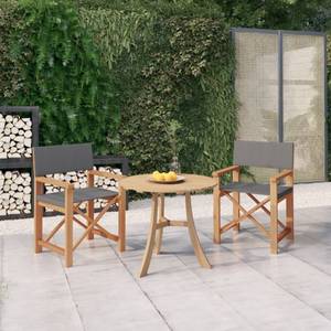 Gartenstuhl 2er Set D8765 Grau - Massivholz - 85 x 39 x 55 cm