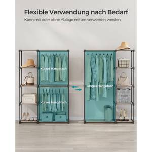 Kleiderschrank Brazzaville Grau - Kunststoff - 124 x 182 x 43 cm