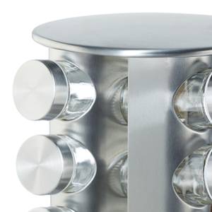 Gewürzkarussell mit 20 Gläsern Silber - Glas - Metall - Kunststoff - 20 x 35 x 20 cm
