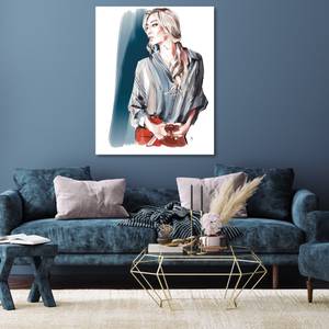 Wandbild Modern Frau Blau 70 x 100 cm