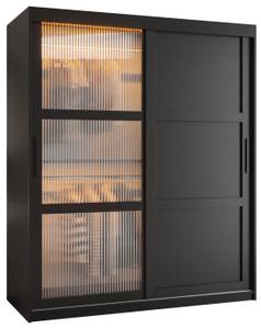 SCHWEBETÜRENSCHRANK FLUTES Breite: 150 cm - Schwarz