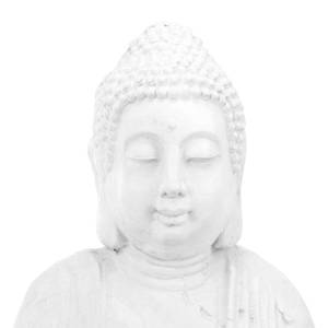 Weiße Buddha Figur 70 cm Weiß - Kunststoff - Stein - 45 x 70 x 30 cm