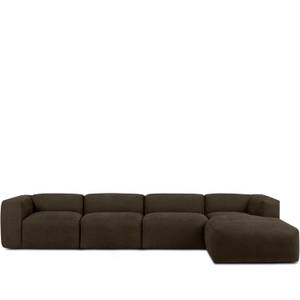 Ecksofa BUFFO 6-Sitzer Braun - Breite: 377 cm - Armlehne beidseitig montierbar - Ecke davorstehend rechts - Ottomane davorstehend rechts