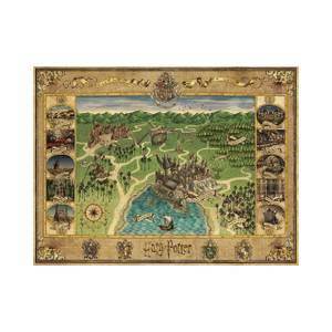 Puzzle Karte von Hogwarts Papier - 28 x 6 x 38 cm