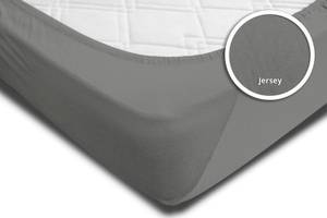 2 Spannbettlaken Jersey grau 140x200 cm Grau - Textil - 140 x 25 x 200 cm