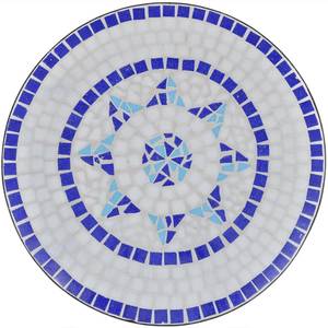Bistro-Set (3-teilig) 299764-2 Blau - Weiß - Keramik - Metall - 60 x 70 x 60 cm