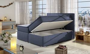 Boxspringbett CANDOR Blau - Breite: 160 cm